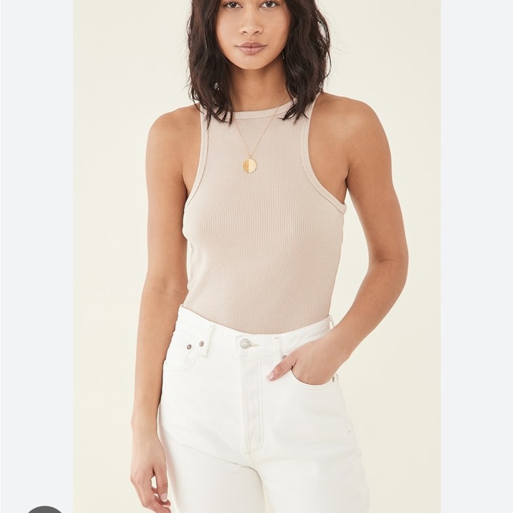 Agolde Ribbed high neck tank top